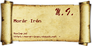 Morár Irén névjegykártya
